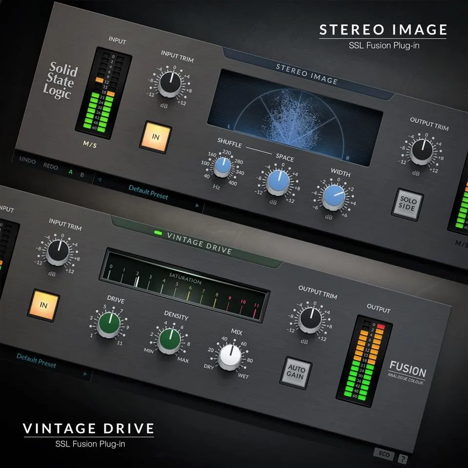 SSL Fusion Vintage Drive และ Stereo Image Plug-ins