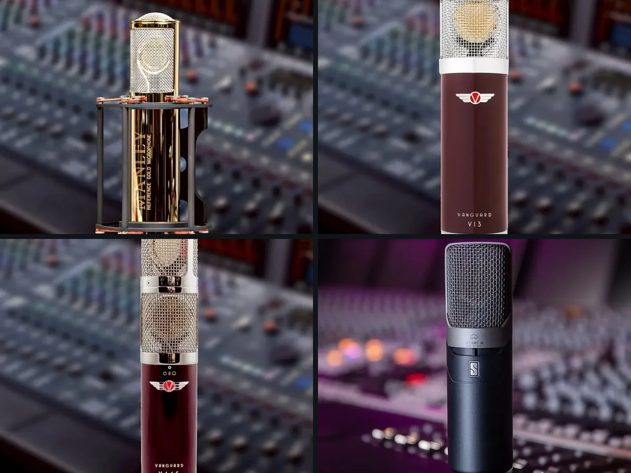 ไมโครโฟนใน Studio A — Vanguard V13, V44S, Slate Digital ML-1A และ ML-2A